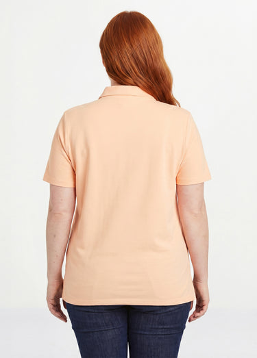 T-shirt maille piquée coton col polo Melon