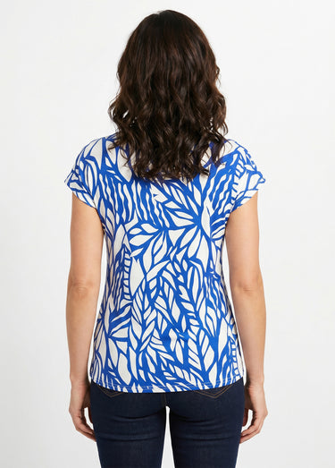 T-shirt court motif graphique Bleu / Blanc