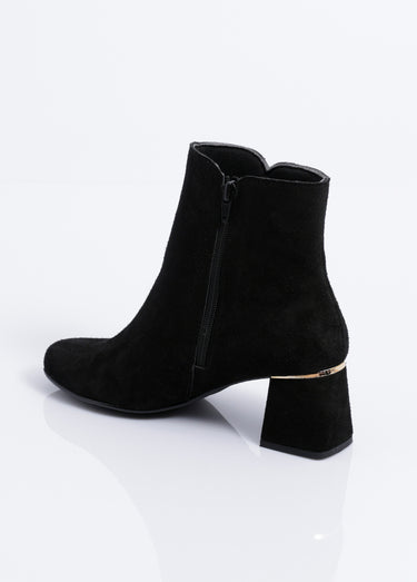 Boots zippées cuir velouté Noir