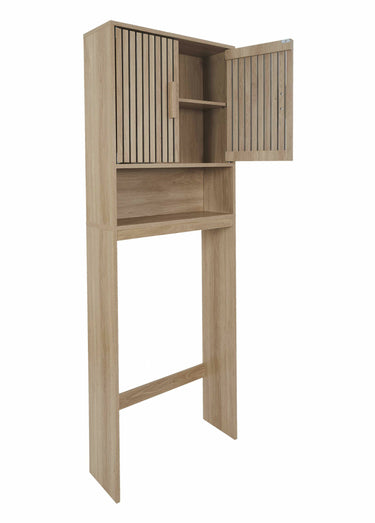 Meuble rangement WC en bois claustra Marron