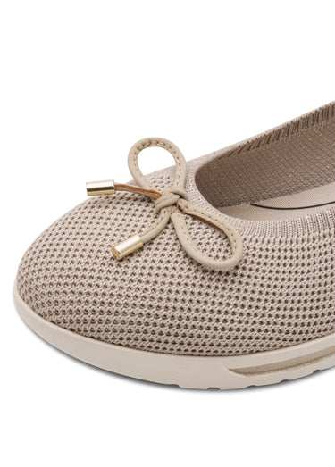 Ballerines compensées en maille mesh Beige