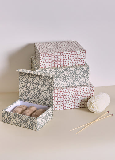 Set 4 boites assorties en carton, Fleurs Florea