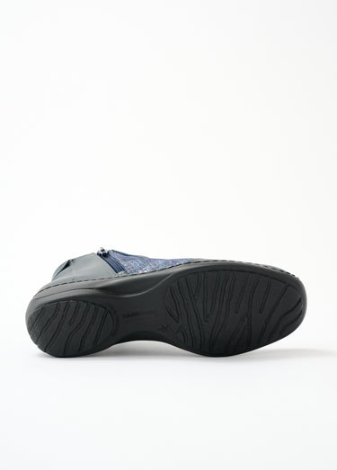 Boots cuir largeur confort double glissière Marine