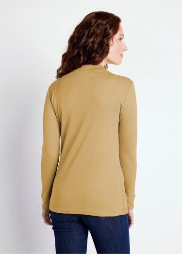 Sous-pull chaud col roulé maille interlock unie Taupe