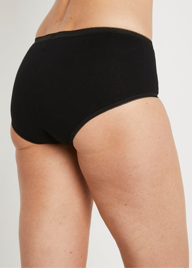 Culotte taille normale galbante coton Noir