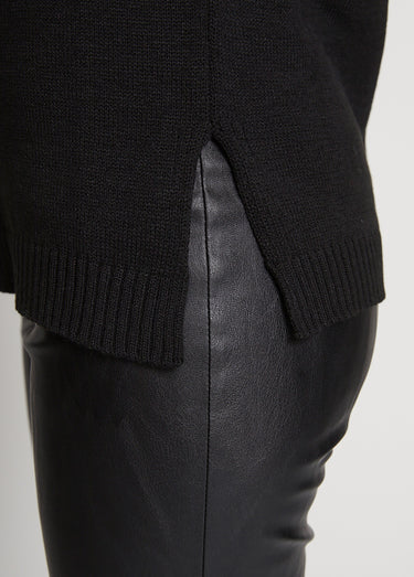 Pull-tunique jacquard col montant Noir/Vert