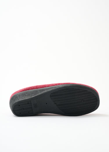 Chaussons ballerine grande largeur brodés Bordeaux