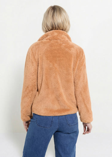 Veste fausse fourrure col montant manches longues Chamois
