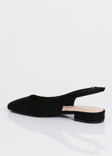 Ballerines bride slingback, bout amande Noir