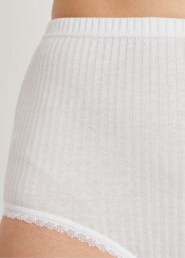Culotte taille haute coton - lot de 4 Blanc Lot4