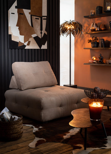 Table basse en métal, forme organique Noir