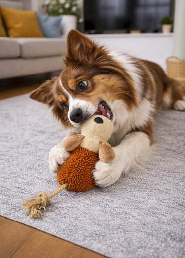 Doudou pour animal en forme de chien Marron