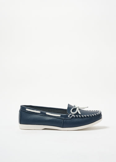 Mocassin bicolore en cuir esprit bateau Marine