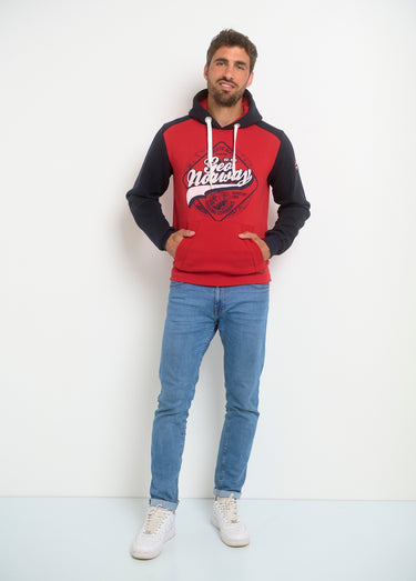 Sweat à capuche avec logo vintage Rouge