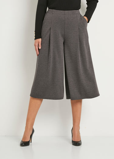 Jupe-culotte taille semi-élastiquée maille milano Anthracite