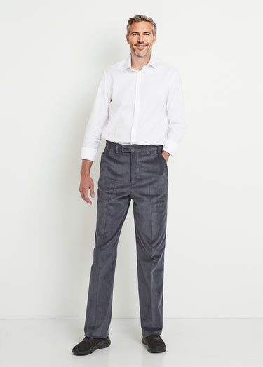 Pantalon droit ceinture élastiquée confort Velours Marine