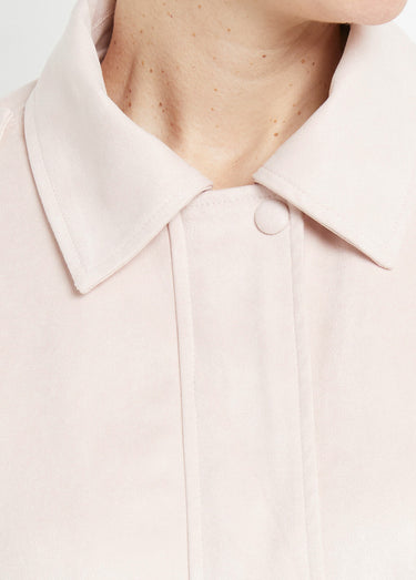 Blouson zippé suédine taille resserrée Rose Nude
