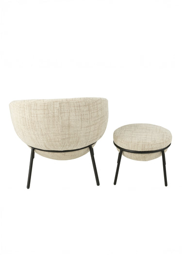 Fauteuil repos tissu + repose pieds 1B Beige