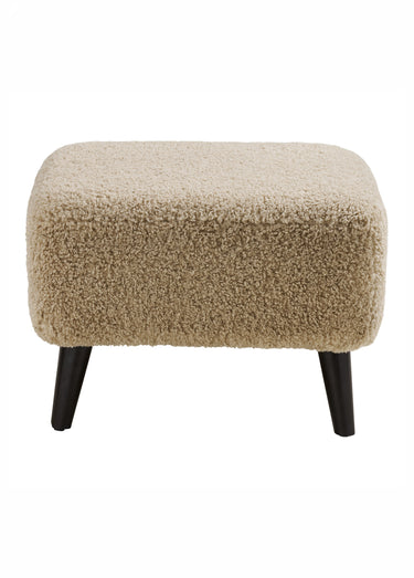 Pouf rectangle bouclette mèches LUNARO Brun clair
