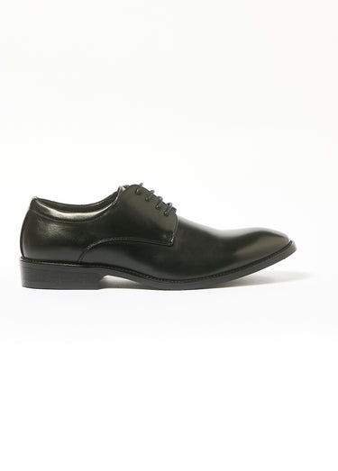 Derbies à lacet, cuir d'imitation lisse Noir