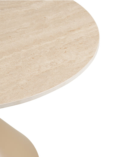 Table basse travertin et métal ANNECY Sable