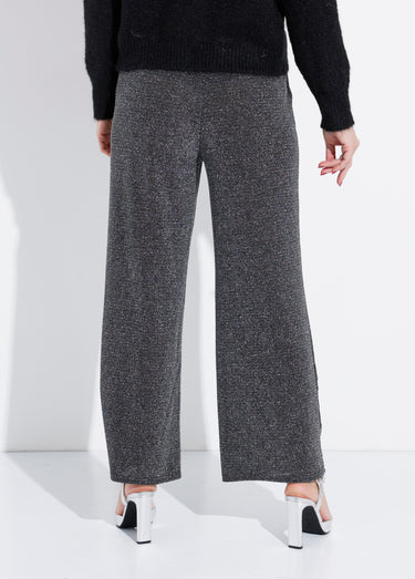 Pantalon élastiqué effet pailleté Argente