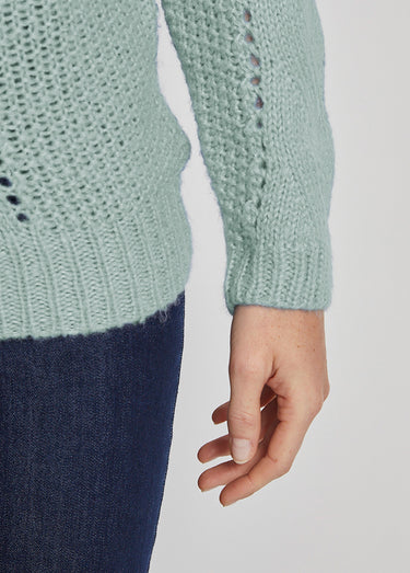 Pull doux en maille fantaisie Aqua
