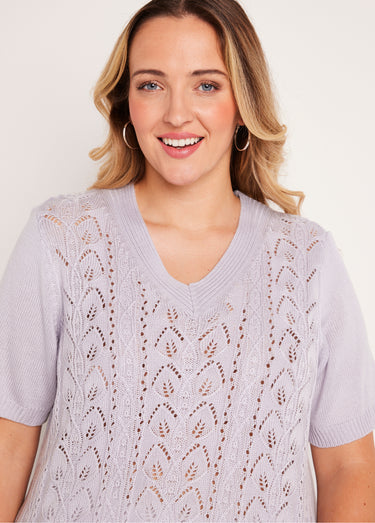 Pull-tunique long col V Argent