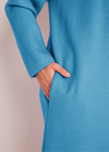 Peignoir zippé maille Courtelle® Bleu Canard