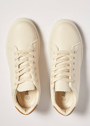Sneakers monochromes, style essentiel Beige