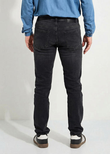 Jean droit 5 poches denim stretch Noir