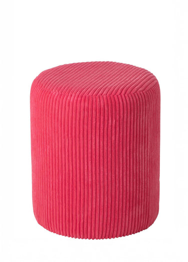 Pouf d'appoint rond en velours cotelé Rose