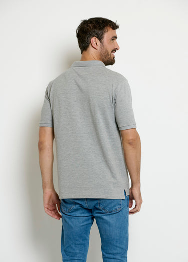 Polo manches courtes col pointe Gris