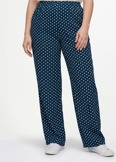 Pantalon imprimé taille élastiquée Pois