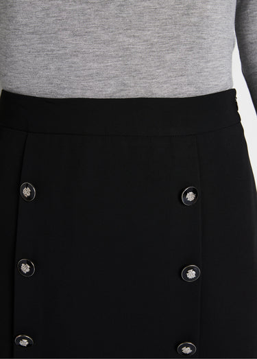 Jupe courte trapèze tissu extensible Noir