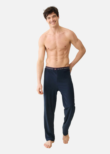 Bas de pyjama long en coton Marine