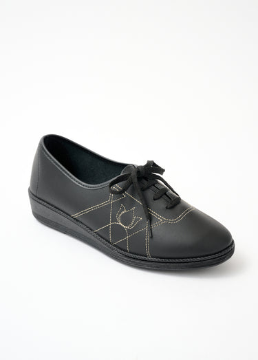 Derbies lacées largeur confort cuir Noir