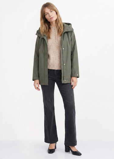 Veste coupe vent imperméable col montant Kaki