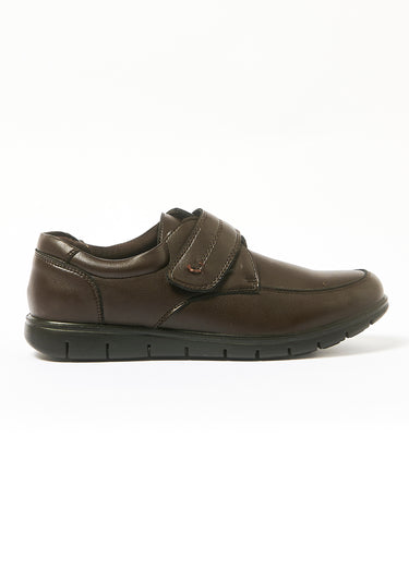 Chaussures derbys antidérapantes avec scratchs Marron