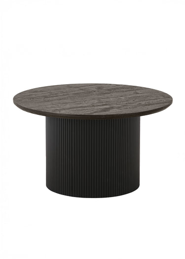 Table basse aspect bois, pied rainuré Marron Fonce