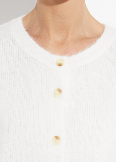 Gilet col rond en maille avec laine Blanc