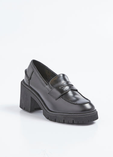 Mocassins à talon avec semelle crantée Noir