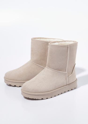 Boots fourrées chaudes semelle compensée Beige