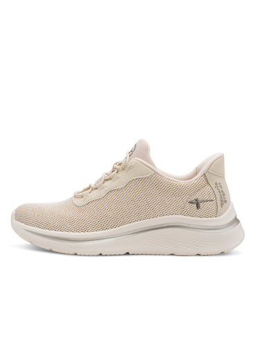 Baskets sportswear compensées en mesh Ivoire
