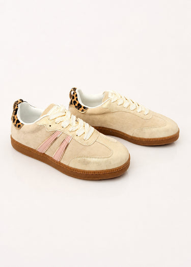 Sneakers vintage avec lacets fantaisie Beige