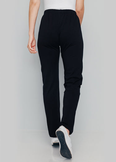 Legging coton stretch taille élastiquée Noir