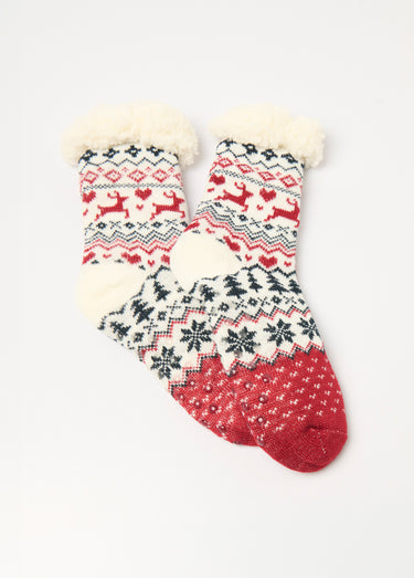Chaussettes chaudes intérieur polaire Bordeaux