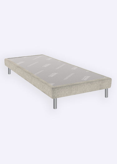 Sommier tapissier lattes + pieds métal Beige