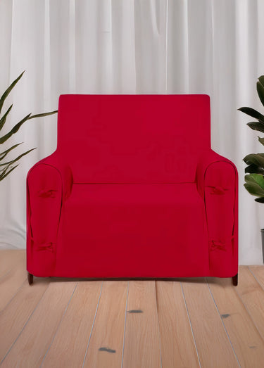 Housse de fauteuil en bachette coton Rouge