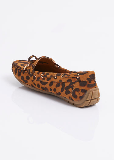 Mocassins en suédine avec œillets métal Leopard